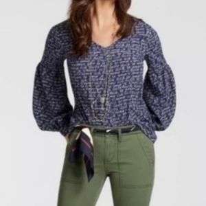 Cabi Bonita Te Amo Navy Blue Blouse Size Large